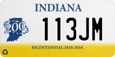 IN license plate 113JM