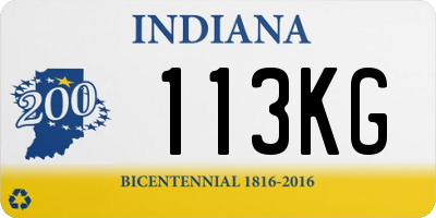 IN license plate 113KG