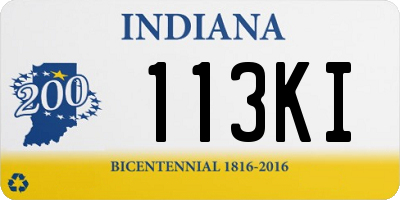 IN license plate 113KI