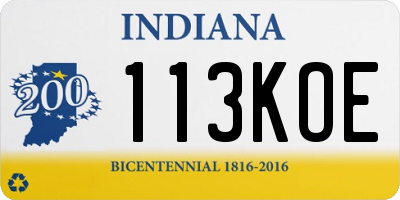 IN license plate 113KOE