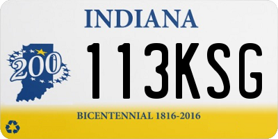 IN license plate 113KSG