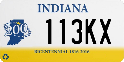 IN license plate 113KX