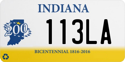 IN license plate 113LA