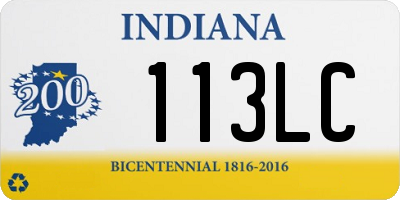 IN license plate 113LC