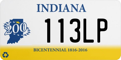 IN license plate 113LP