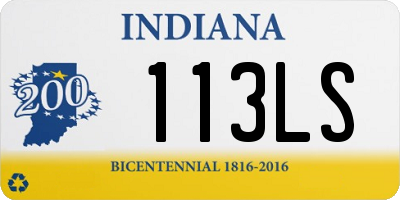 IN license plate 113LS