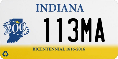IN license plate 113MA