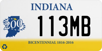 IN license plate 113MB