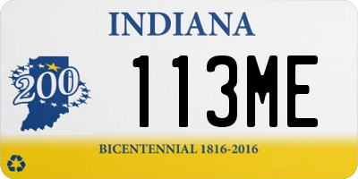IN license plate 113ME