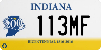 IN license plate 113MF
