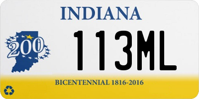 IN license plate 113ML