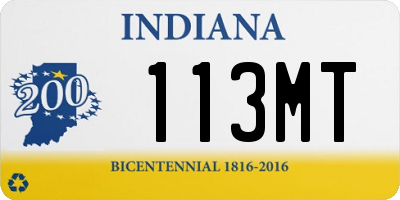 IN license plate 113MT