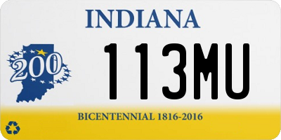 IN license plate 113MU