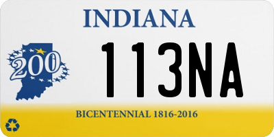 IN license plate 113NA