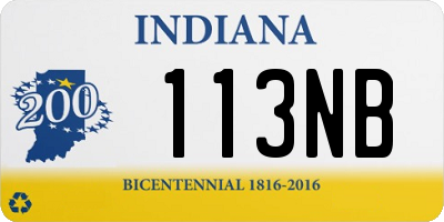 IN license plate 113NB