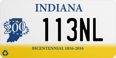 IN license plate 113NL