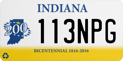 IN license plate 113NPG