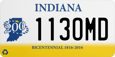 IN license plate 113OMD