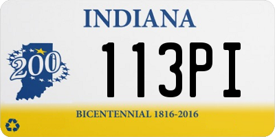 IN license plate 113PI