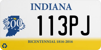 IN license plate 113PJ