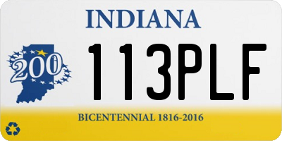 IN license plate 113PLF