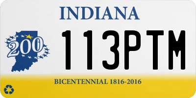 IN license plate 113PTM