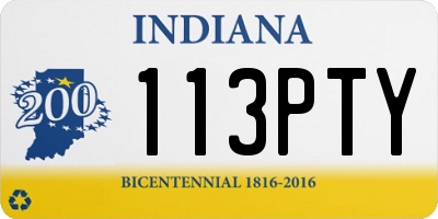 IN license plate 113PTY