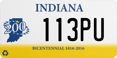 IN license plate 113PU