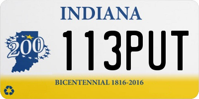 IN license plate 113PUT