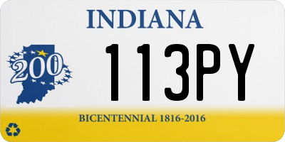 IN license plate 113PY