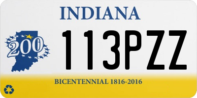 IN license plate 113PZZ