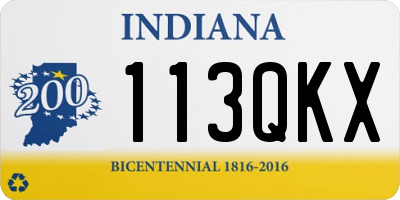 IN license plate 113QKX