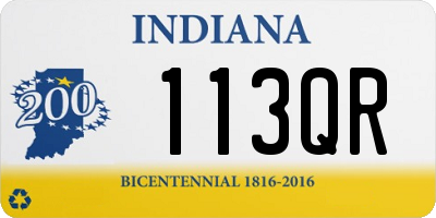 IN license plate 113QR