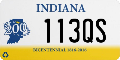 IN license plate 113QS