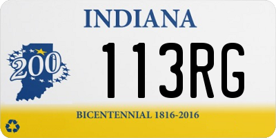 IN license plate 113RG
