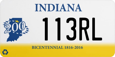 IN license plate 113RL
