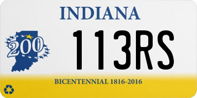 IN license plate 113RS