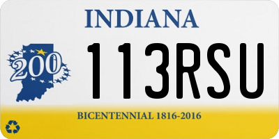 IN license plate 113RSU