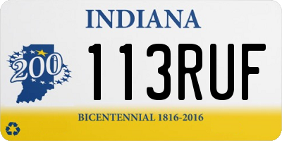 IN license plate 113RUF