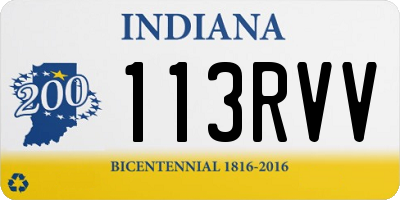 IN license plate 113RVV