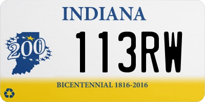 IN license plate 113RW