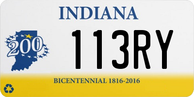 IN license plate 113RY