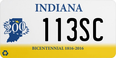 IN license plate 113SC