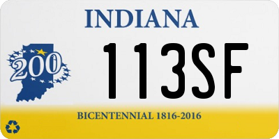 IN license plate 113SF