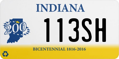 IN license plate 113SH