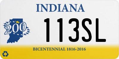 IN license plate 113SL