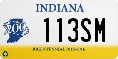 IN license plate 113SM