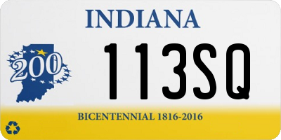 IN license plate 113SQ