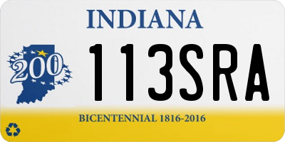 IN license plate 113SRA