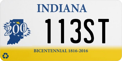 IN license plate 113ST